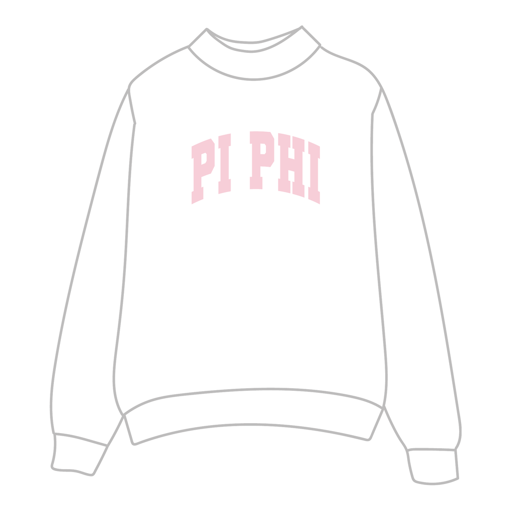 Pi Beta Phi Mockneck Sweatshirt — White