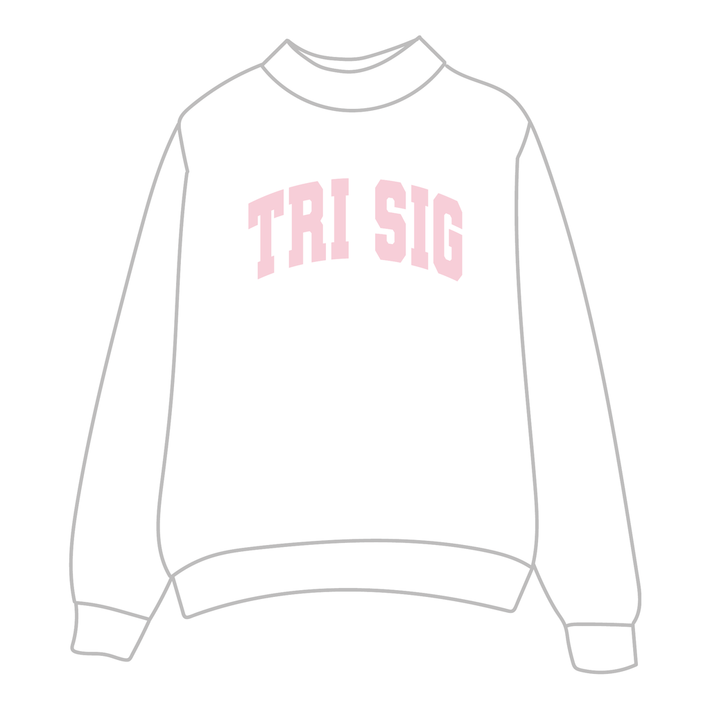 Sigma Sigma Sigma Mockneck Sweatshirt — White