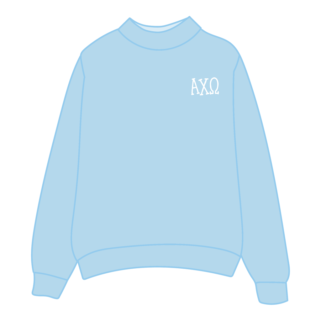 Alpha Chi Omega Mockneck Sweatshirt — Blue