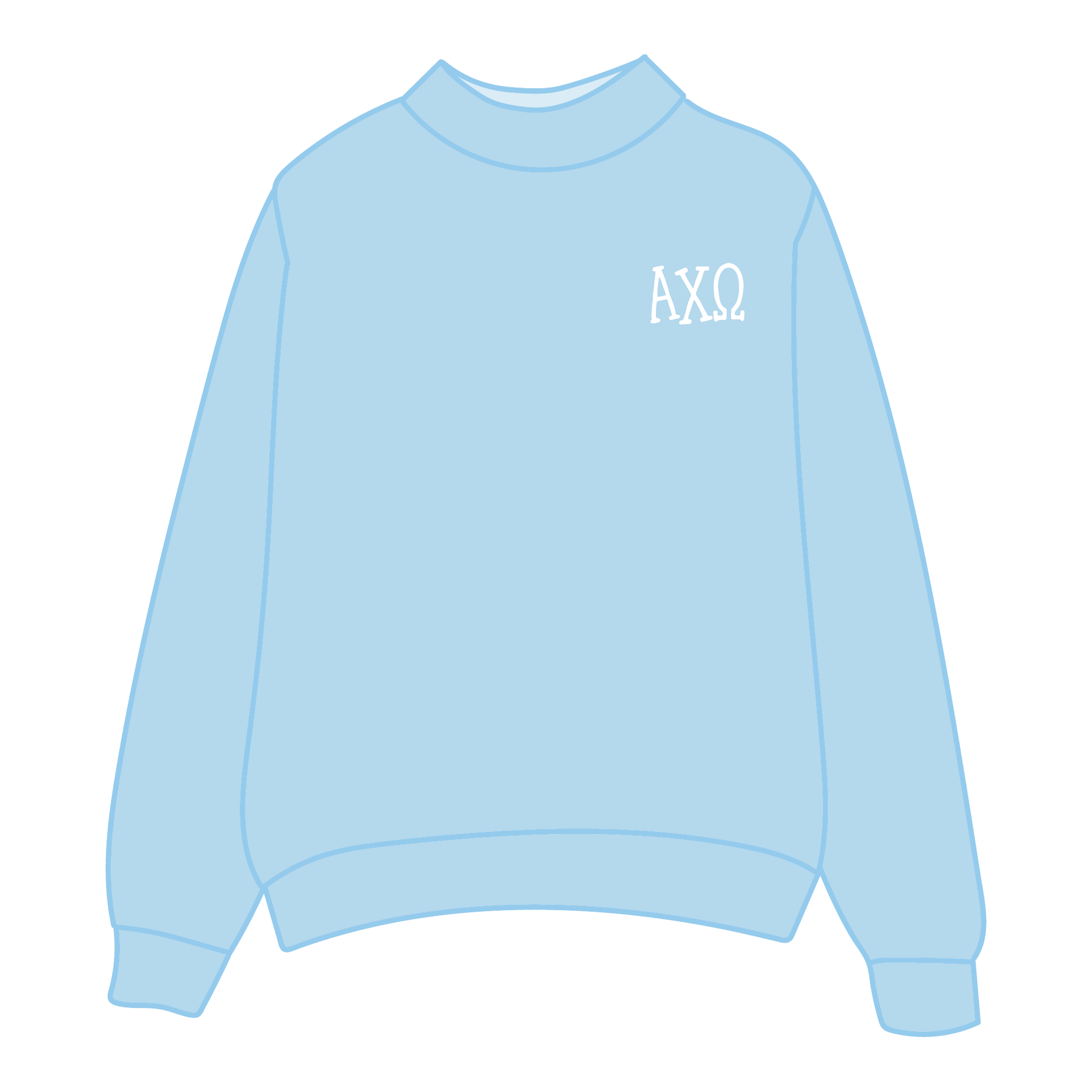 Alpha Chi Omega Mockneck Sweatshirt — Blue