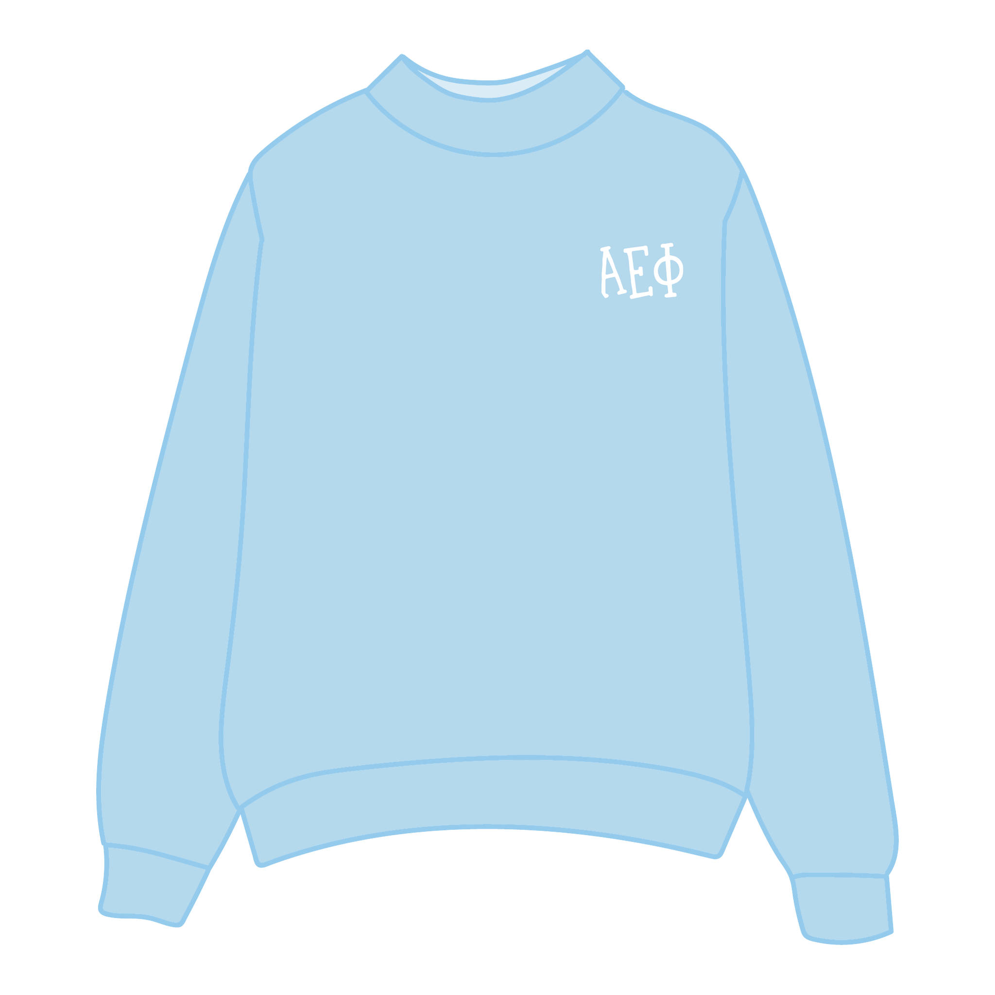 Alpha Epsilon Phi Mockneck Sweatshirt — Blue