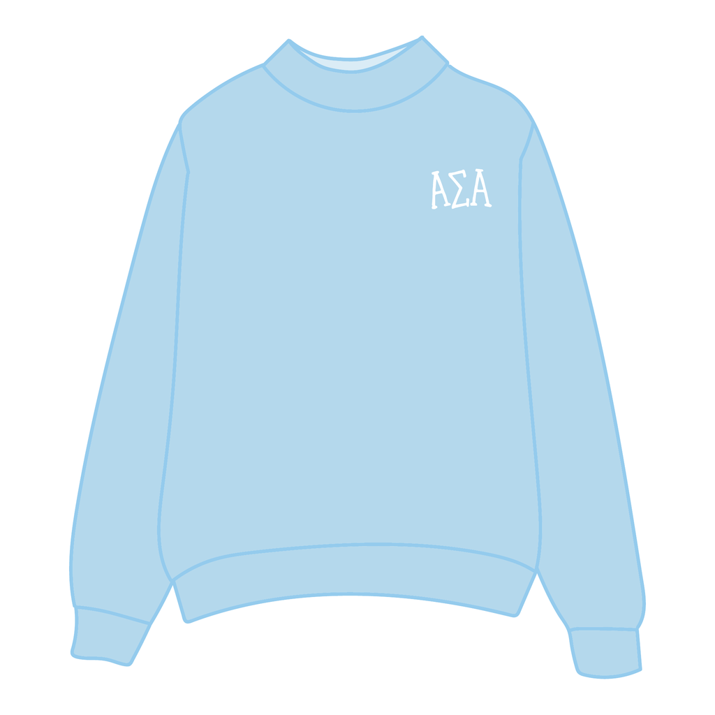 Alpha Sigma Alpha Mockneck Sweatshirt — Blue