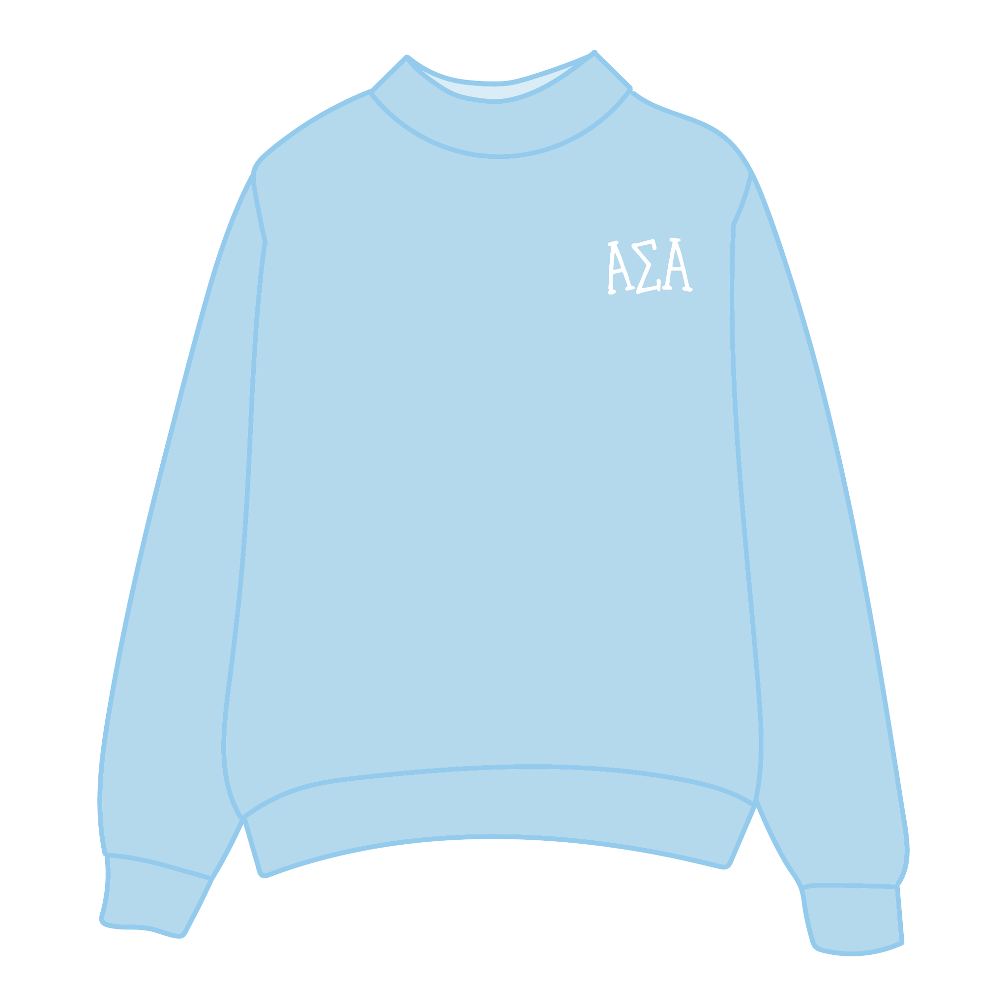 Alpha Sigma Alpha Mockneck Sweatshirt — Blue