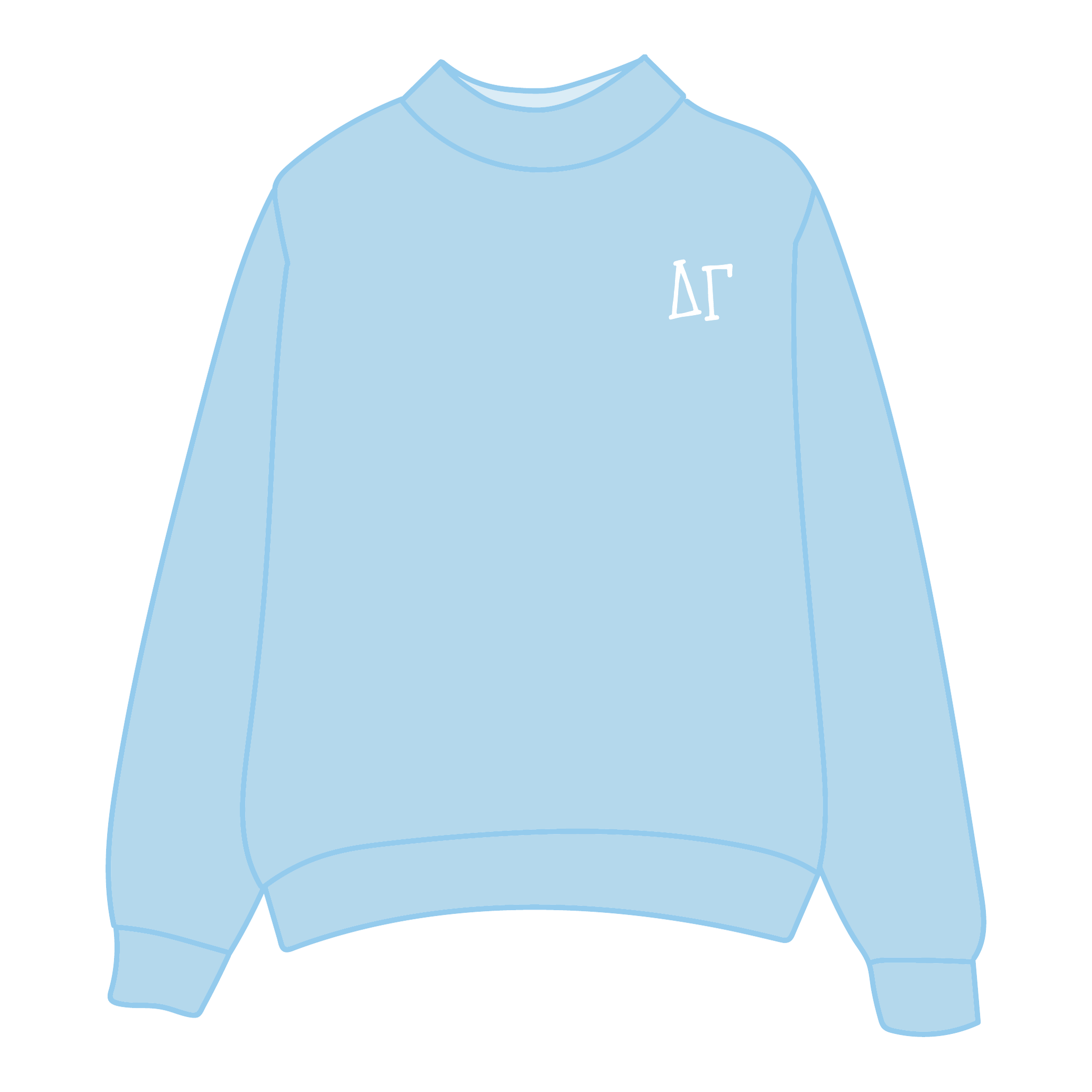 Delta Gamma Mockneck Sweatshirt — Blue