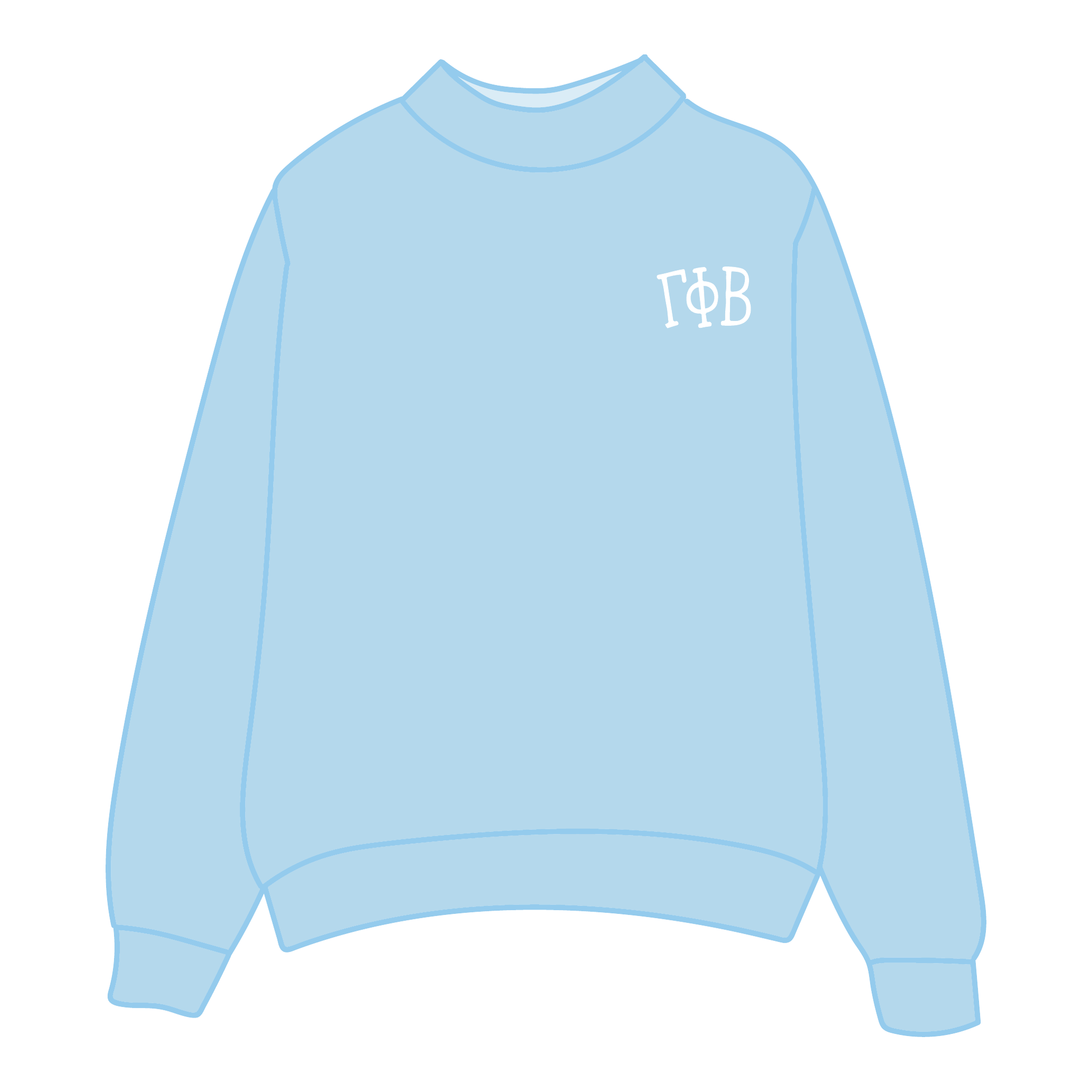 Gamma Phi Beta Mockneck Sweatshirt — Blue