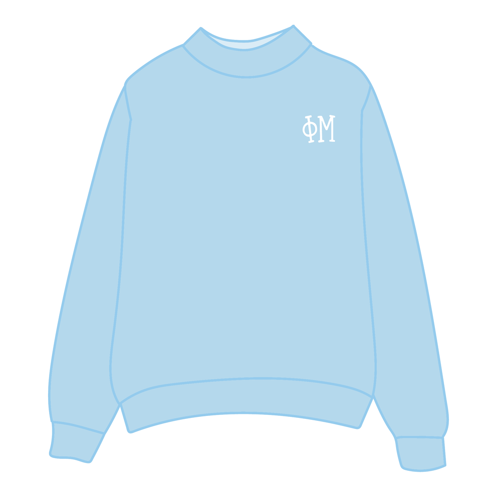 Phi Mu Mockneck Sweatshirt — Blue