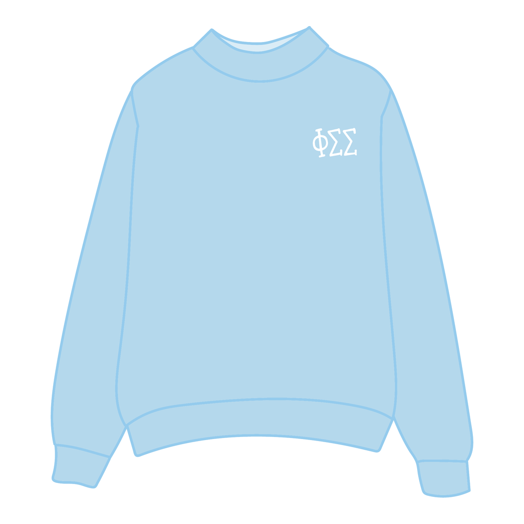 Phi Sigma Sigma Mockneck Sweatshirt — Blue