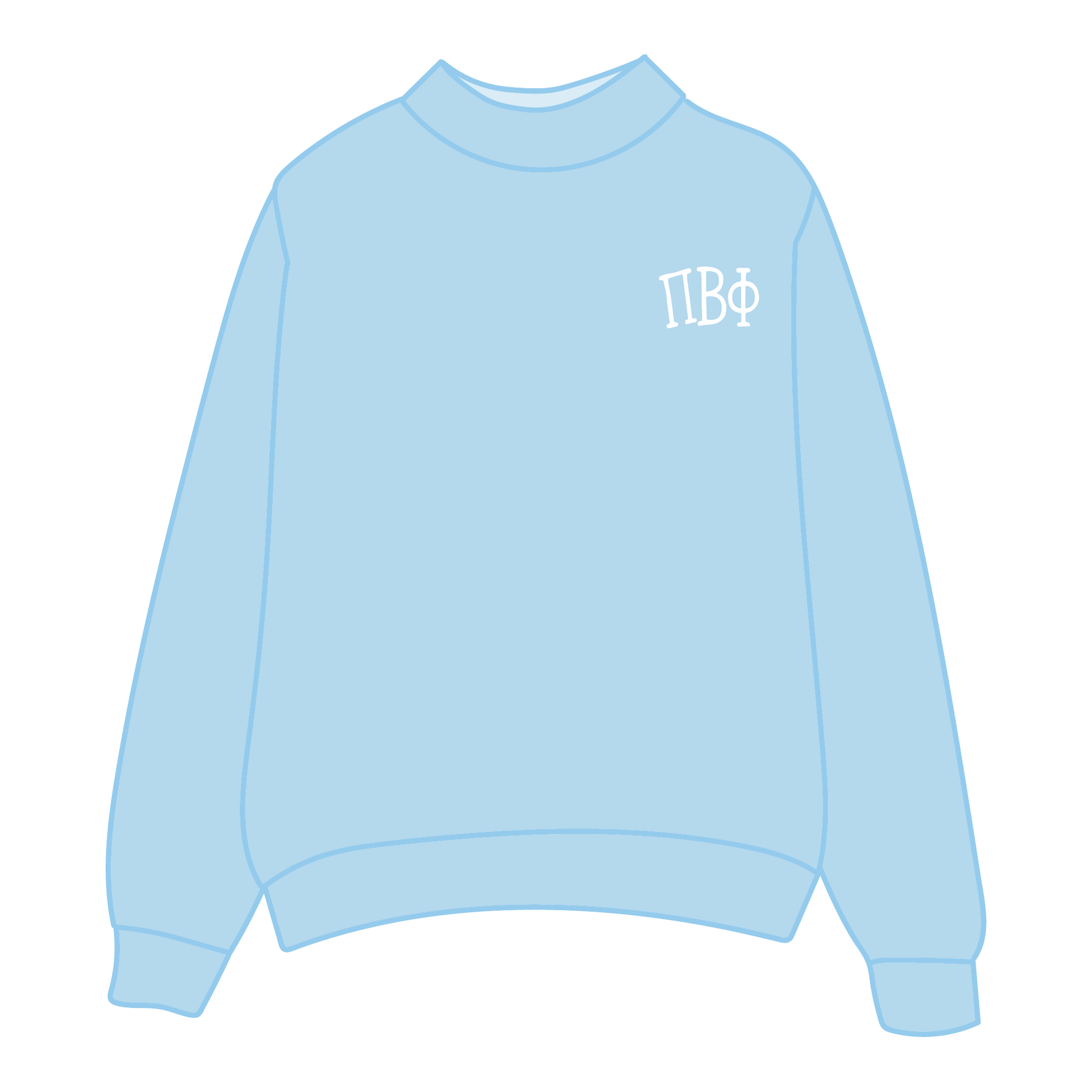 Pi Beta Phi Mockneck Sweatshirt — Blue