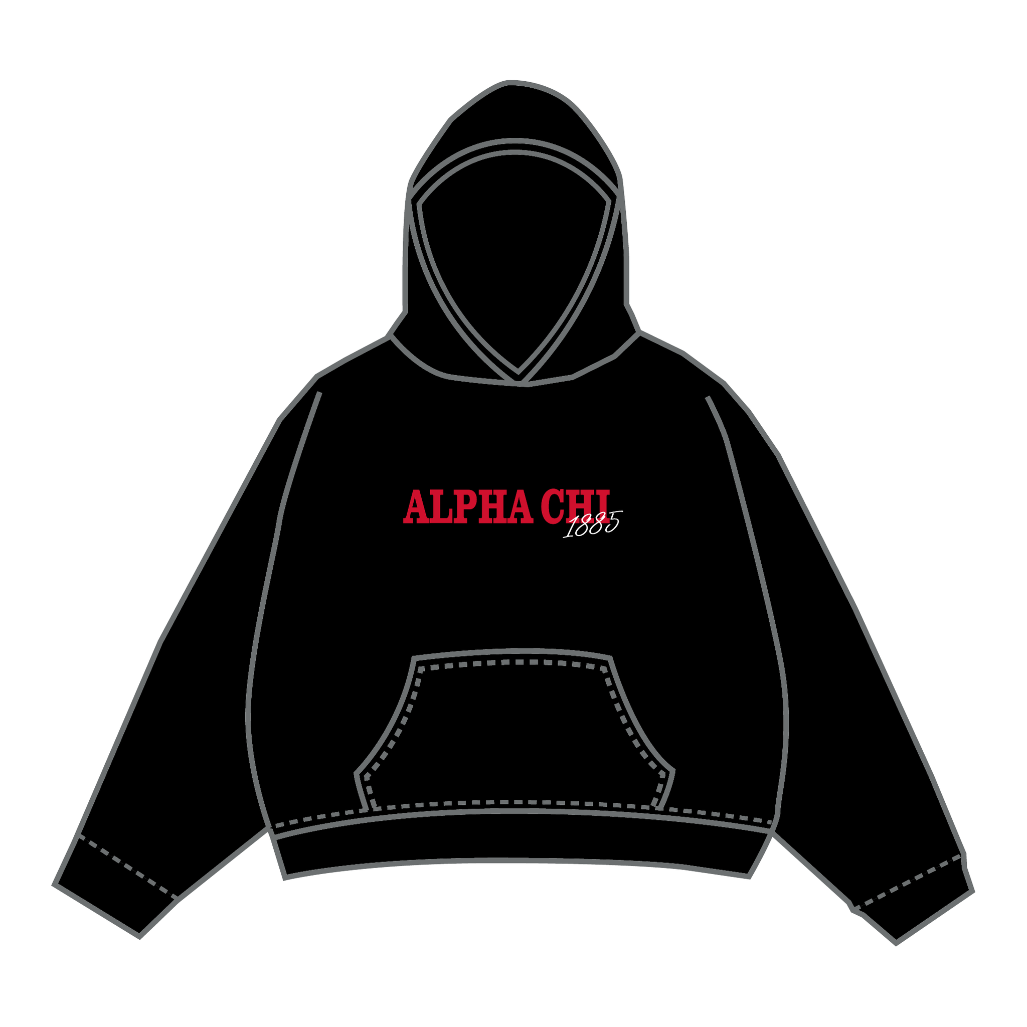 Alpha Chi Omega Hoodie — Black