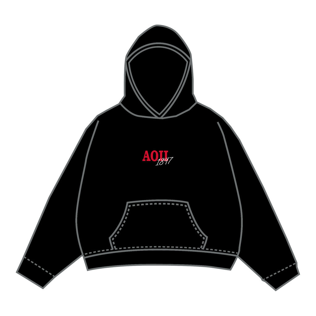 Alpha Omicron Pi Hoodie — Black