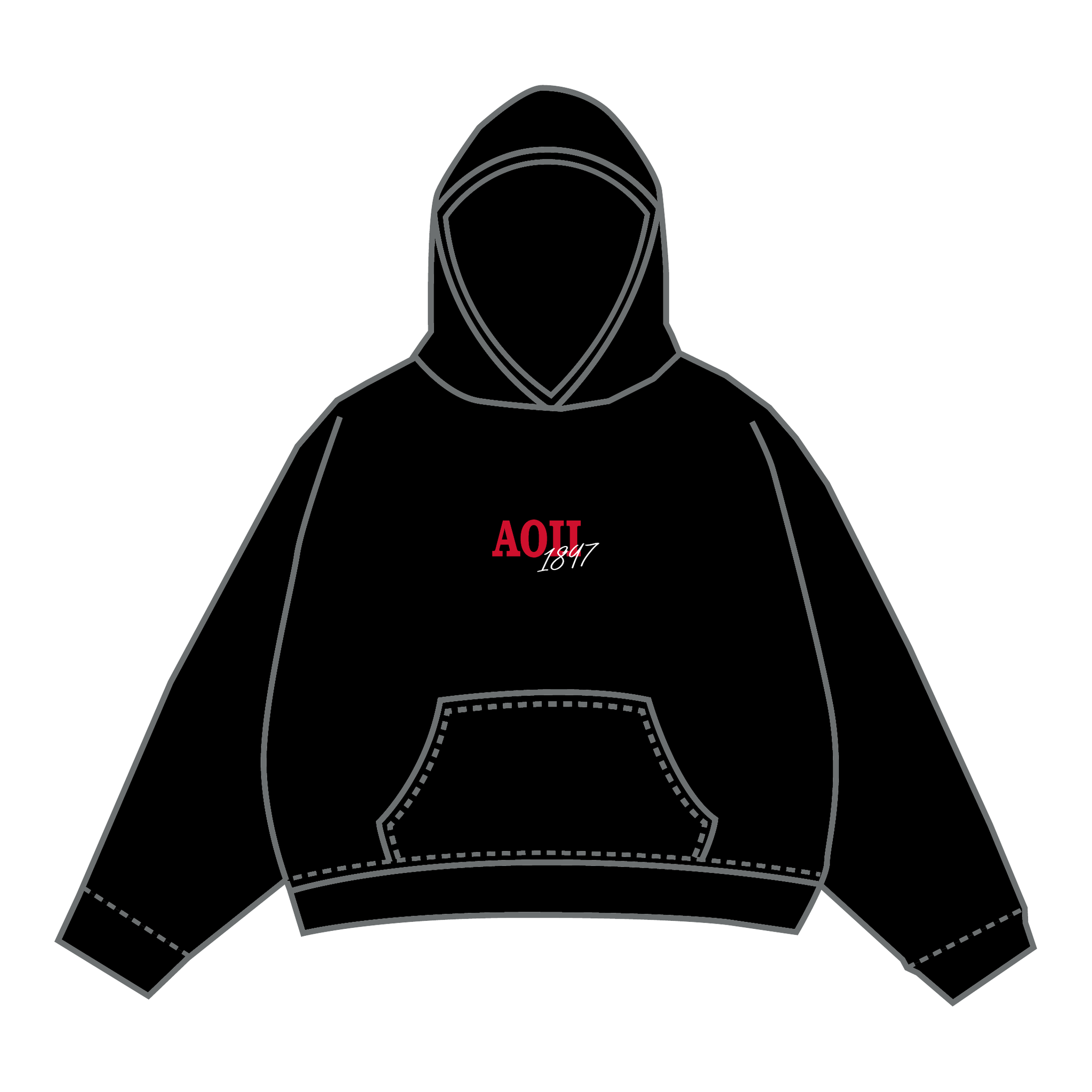 Alpha Omicron Pi Hoodie — Black