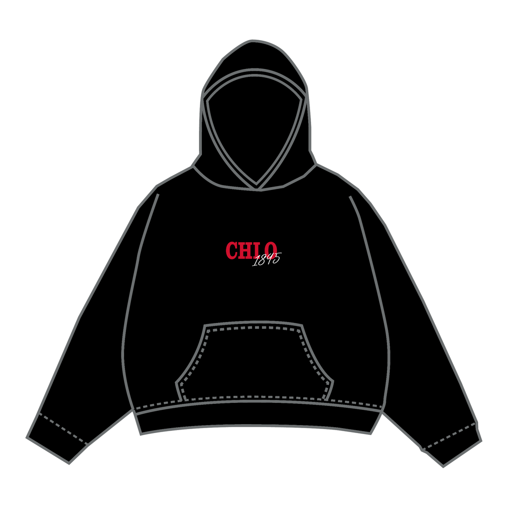 Chi Omega Hoodie — Black