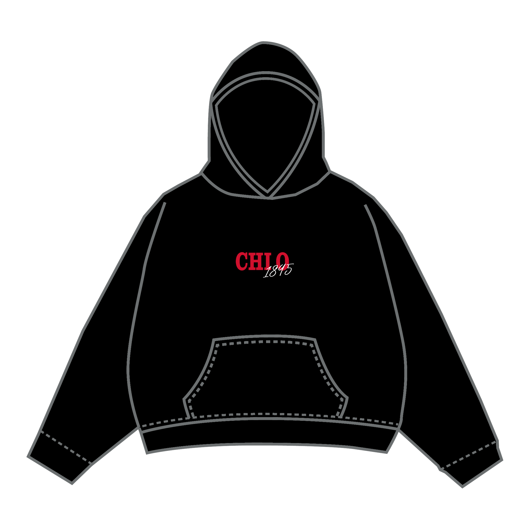 Chi Omega Hoodie — Black