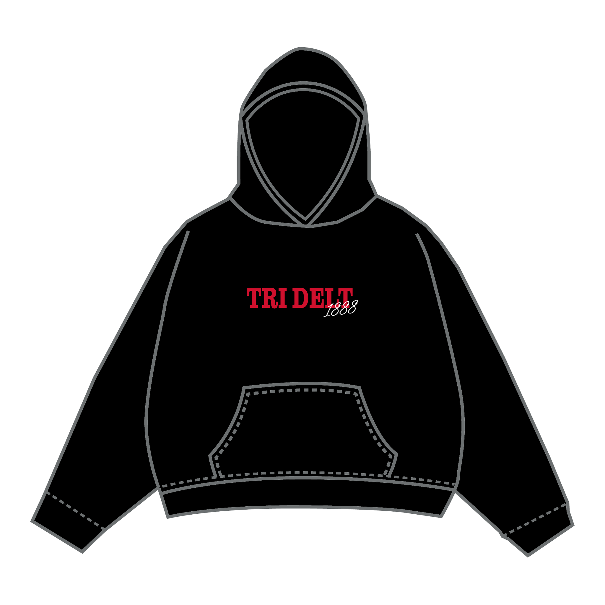 Delta Delta Delta Hoodie — Black
