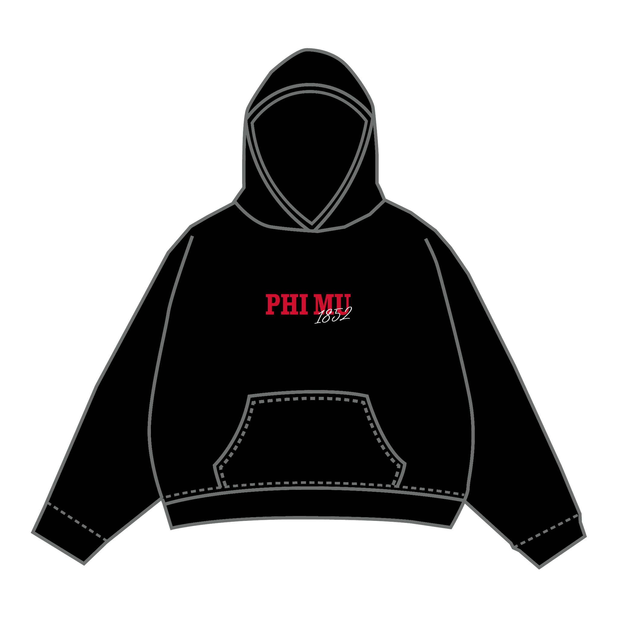 Phi Mu Hoodie — Black