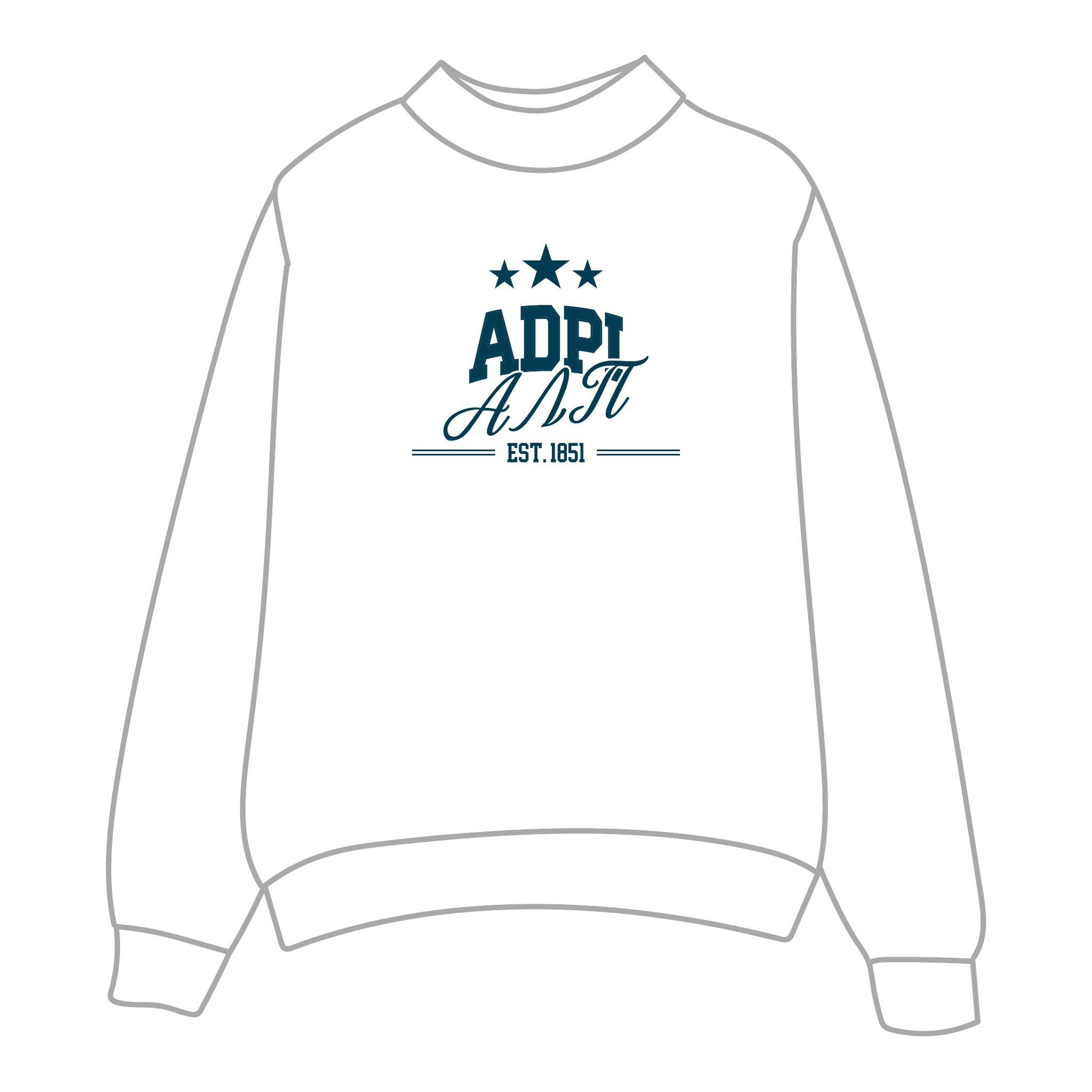 Alpha Delta Pi Mockneck Sweatshirt — White