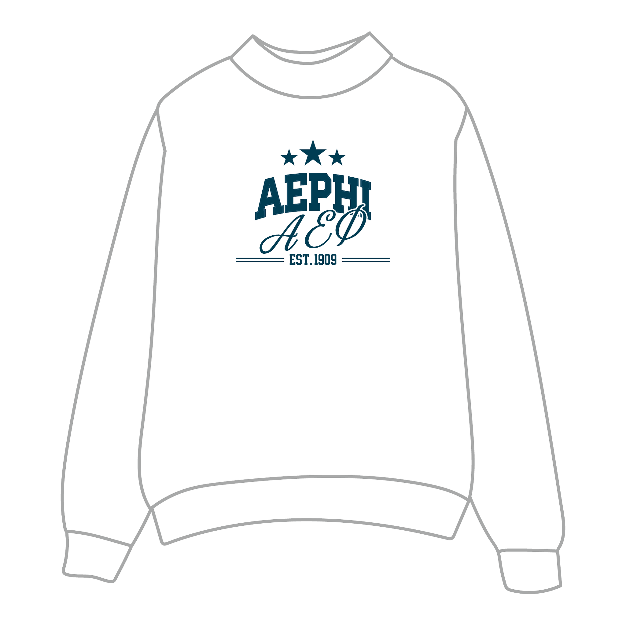 Alpha Epsilon Phi Mockneck Sweatshirt — White