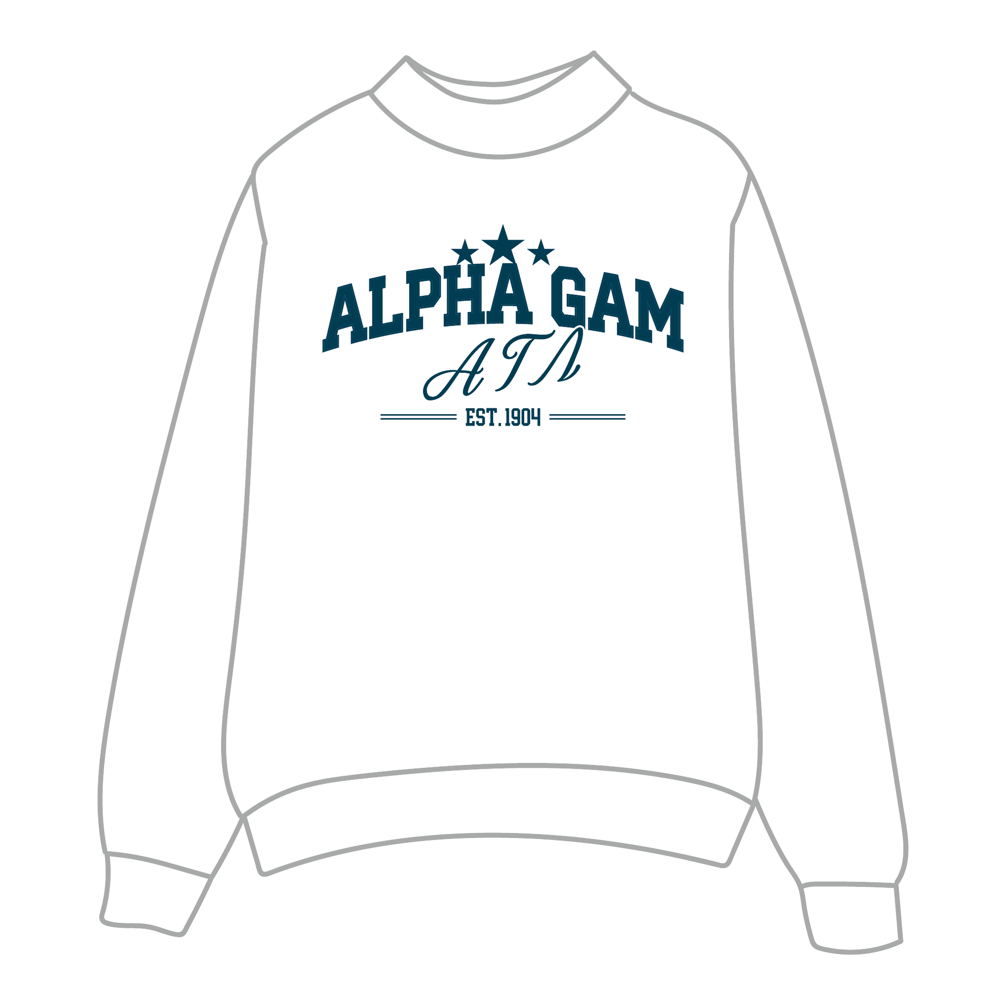 Alpha Gamma Delta Mockneck Sweatshirt — White