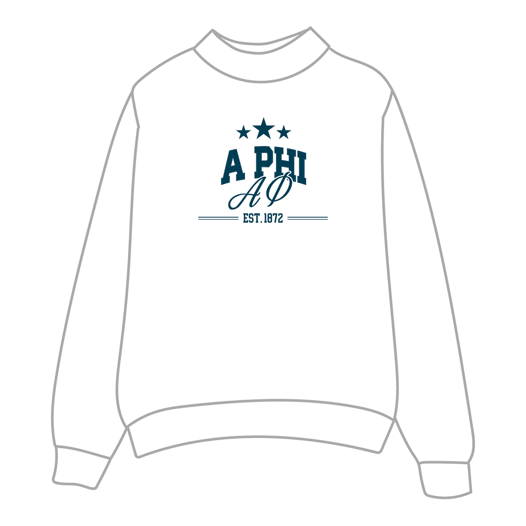 Alpha Phi Mockneck Sweatshirt — White