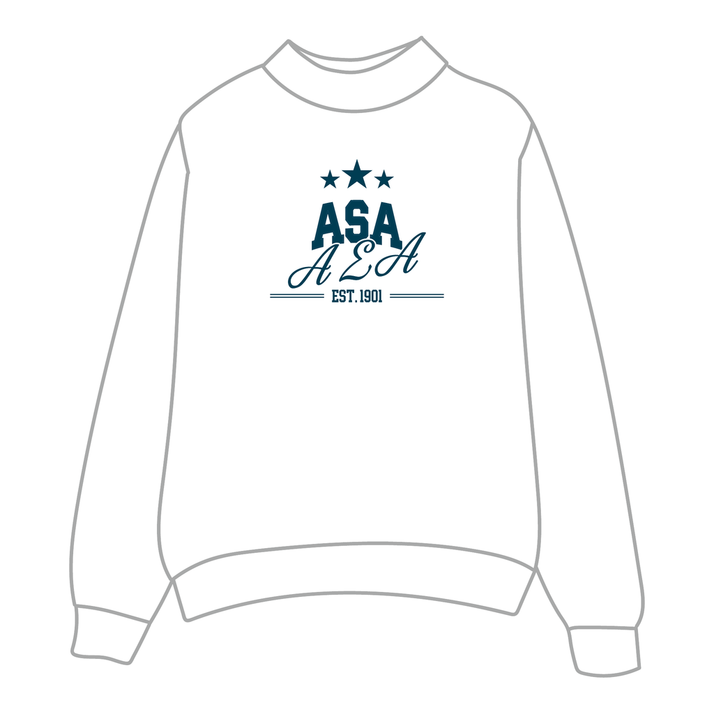Alpha Sigma Alpha Mockneck Sweatshirt — White