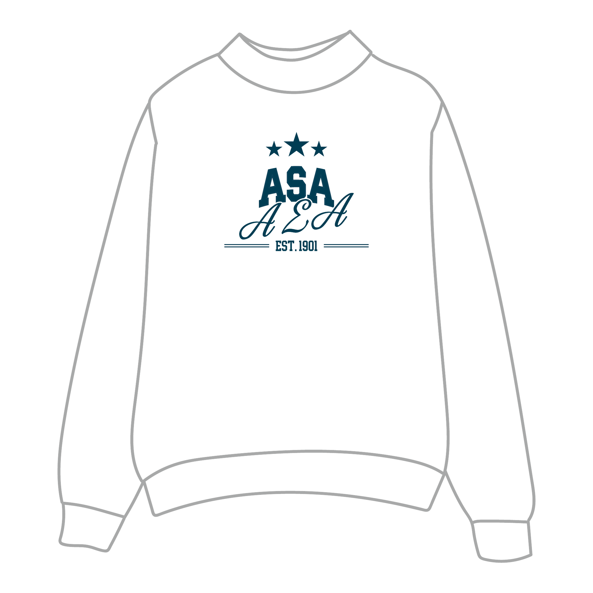 Alpha Sigma Alpha Mockneck Sweatshirt — White