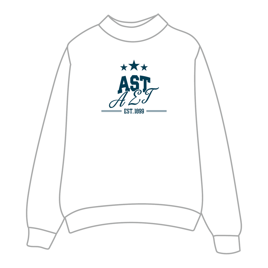 Alpha Sigma Tau Mockneck Sweatshirt — White