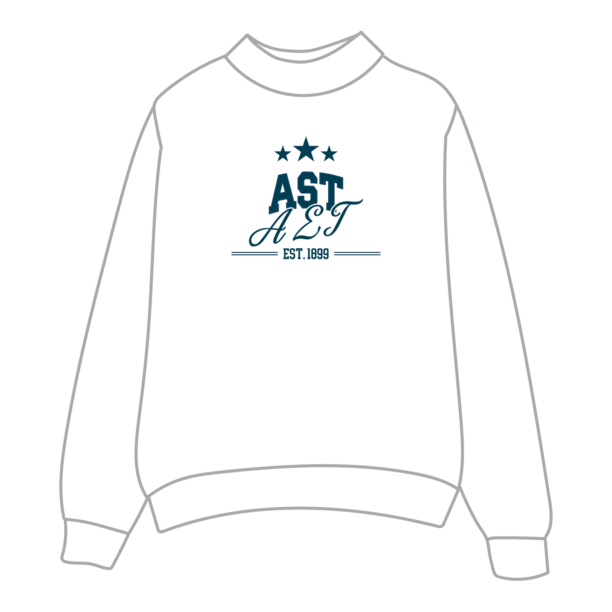 Alpha Sigma Tau Mockneck Sweatshirt — White