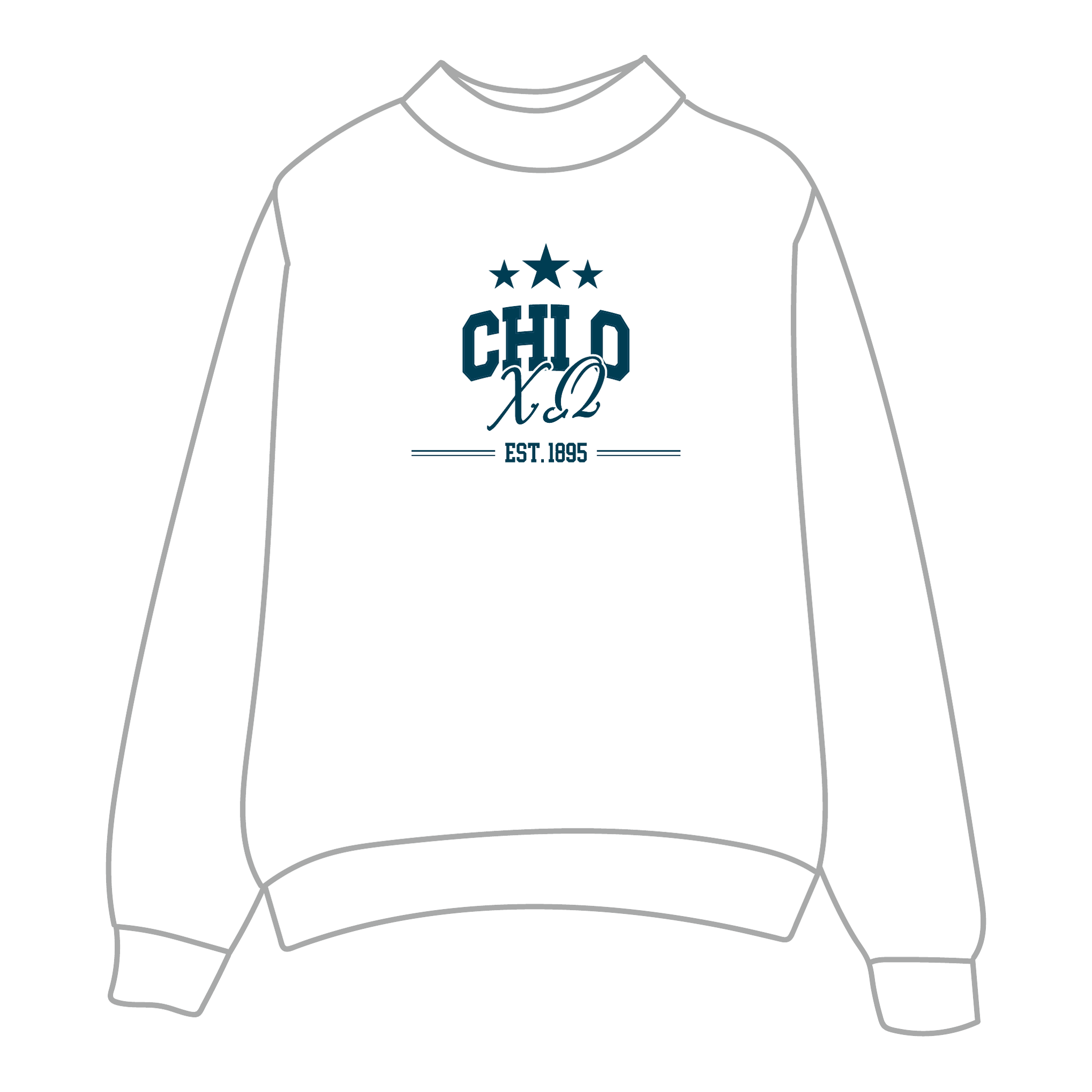 Chi Omega Mockneck Sweatshirt — White
