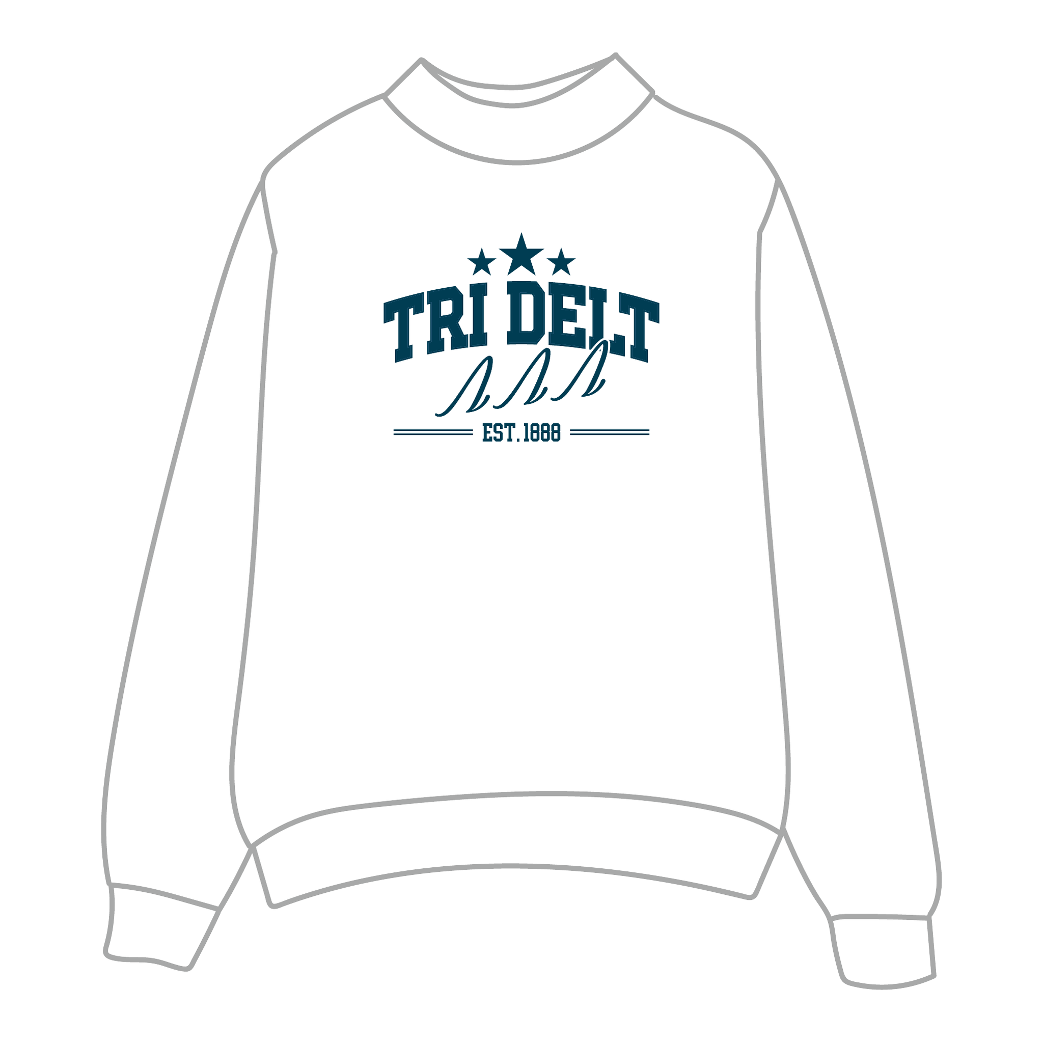 Delta Delta Delta Mockneck Sweatshirt — White