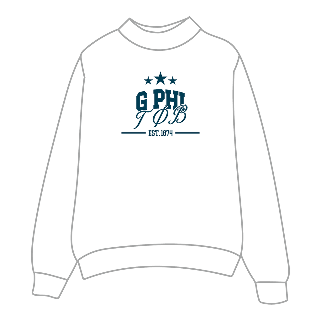 Gamma Phi Beta Mockneck Sweatshirt — White
