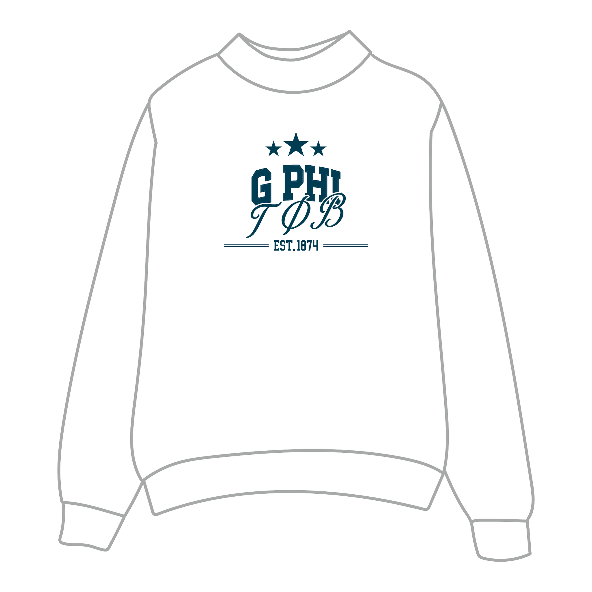 Gamma Phi Beta Mockneck Sweatshirt — White