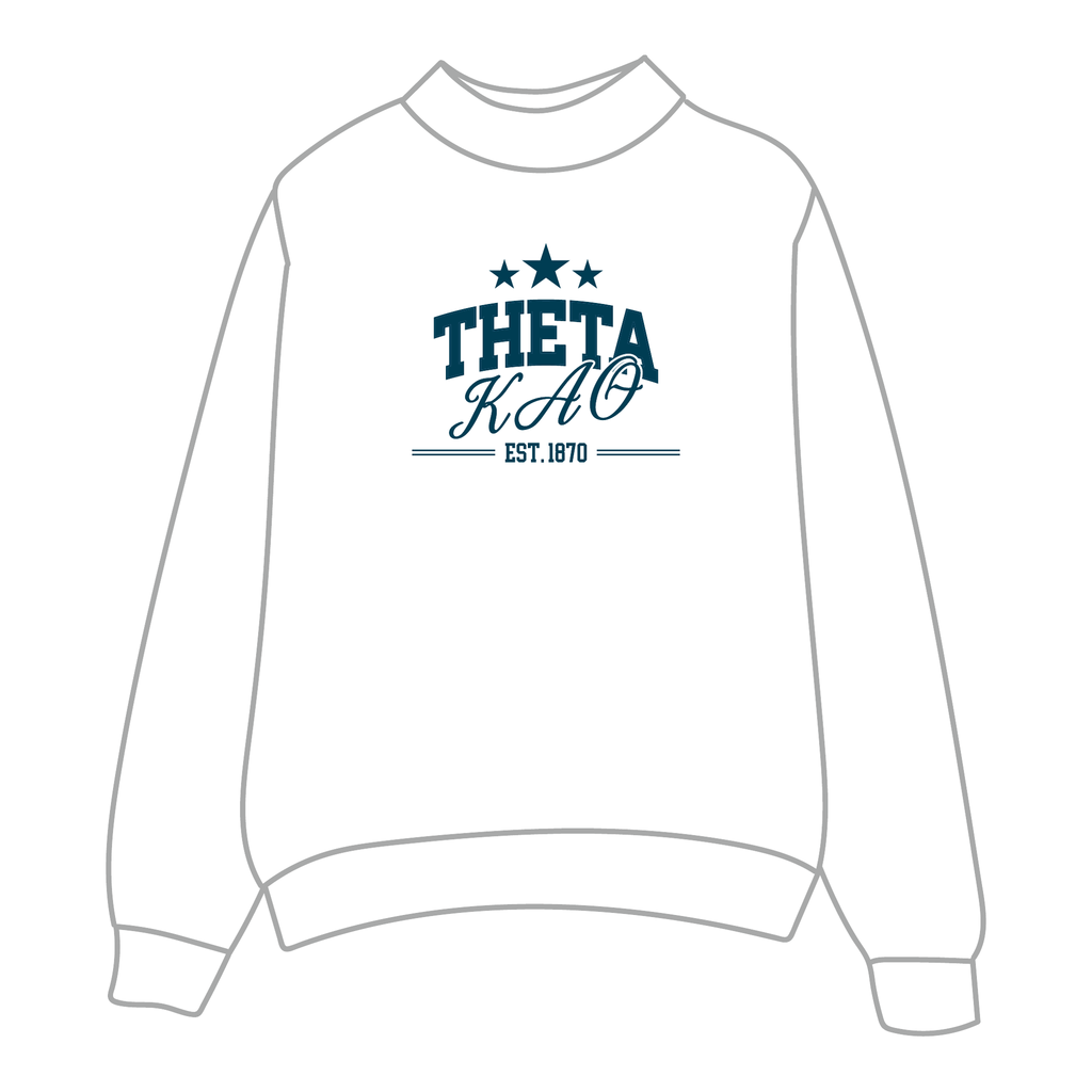Kappa Alpha Theta Mockneck Sweatshirt — White