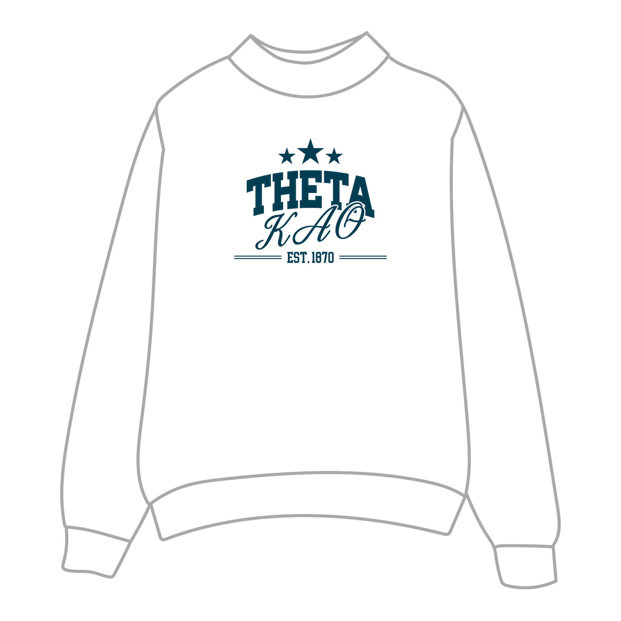Kappa Alpha Theta Mockneck Sweatshirt — White
