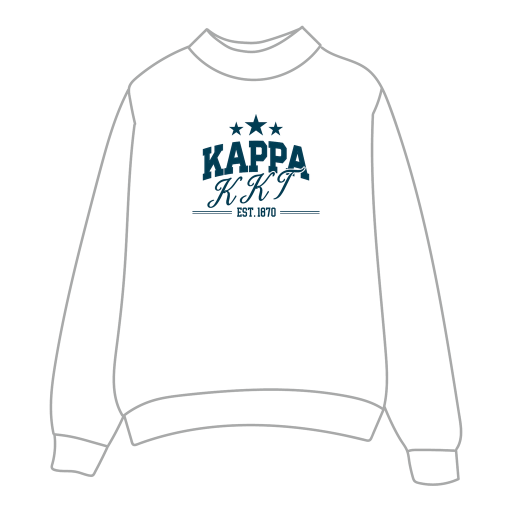 Kappa Kappa Gamma Mockneck Sweatshirt — White