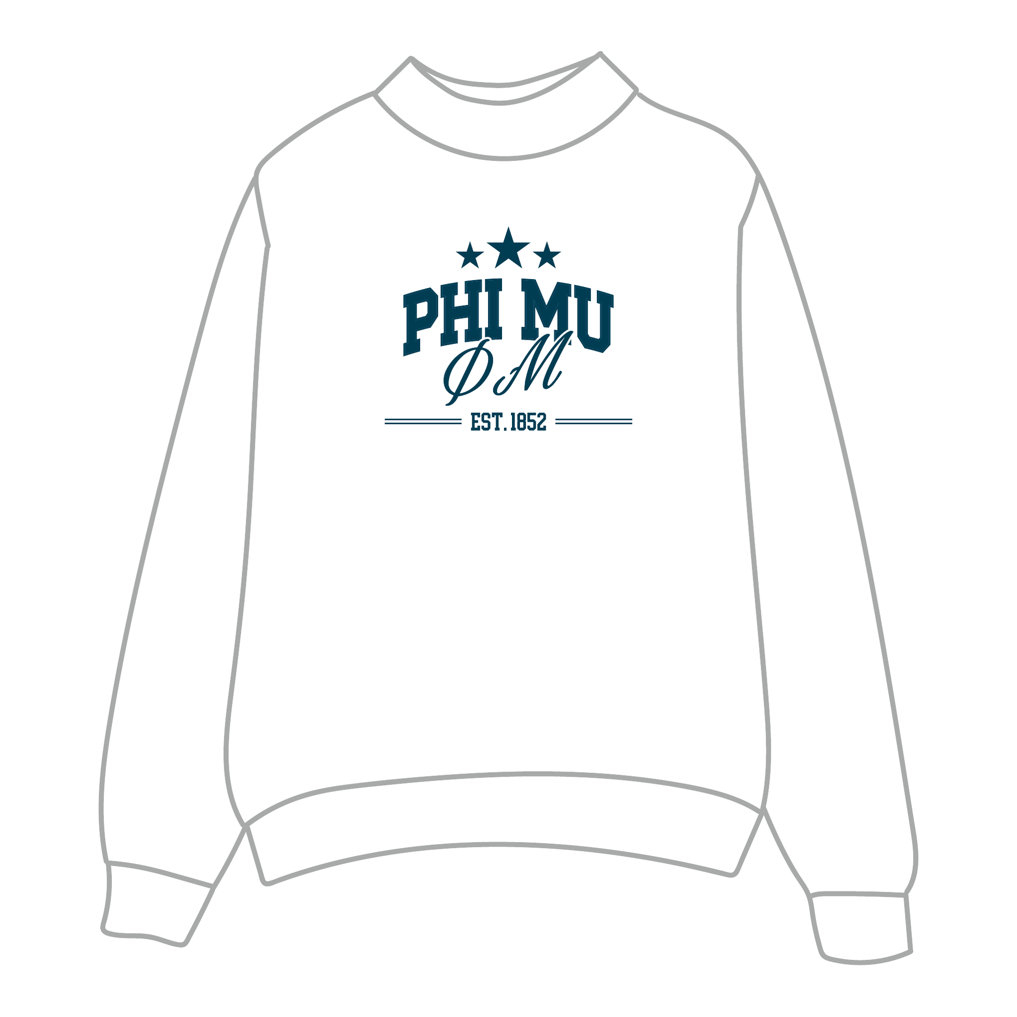 Phi Mu Mockneck Sweatshirt — White