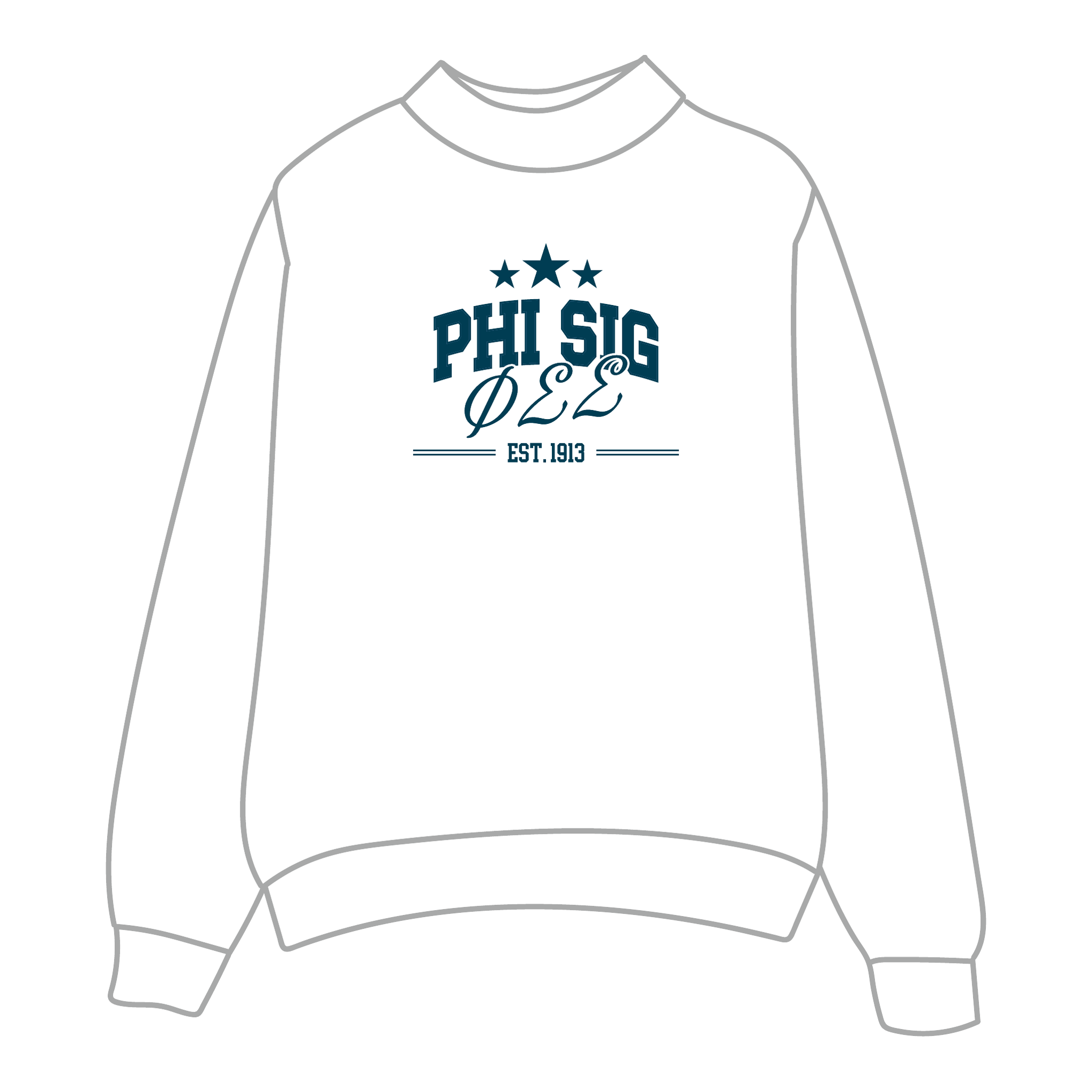 Phi Sigma Sigma Mockneck Sweatshirt — White