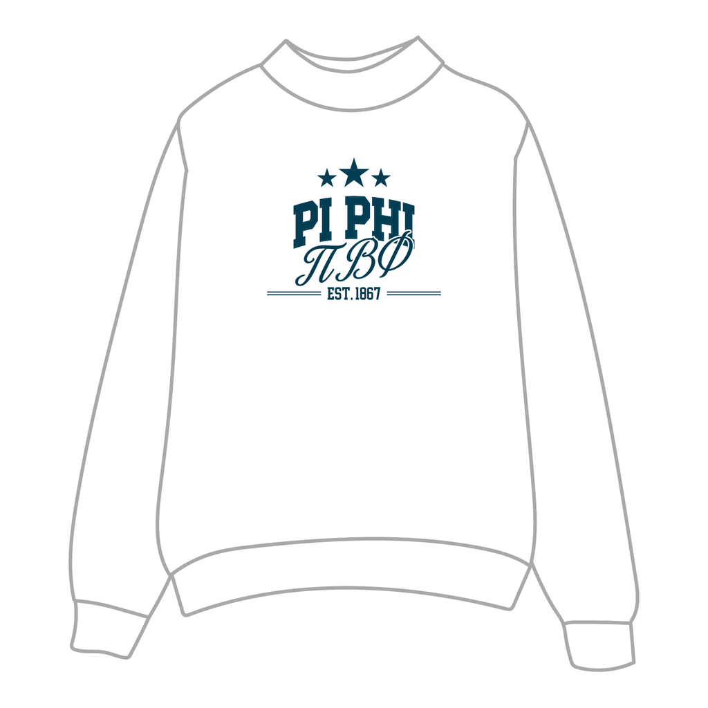 Pi Beta Phi Mockneck Sweatshirt — White