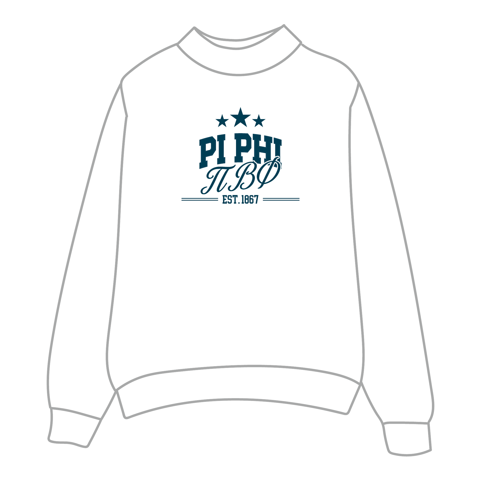 Pi Beta Phi Mockneck Sweatshirt — White