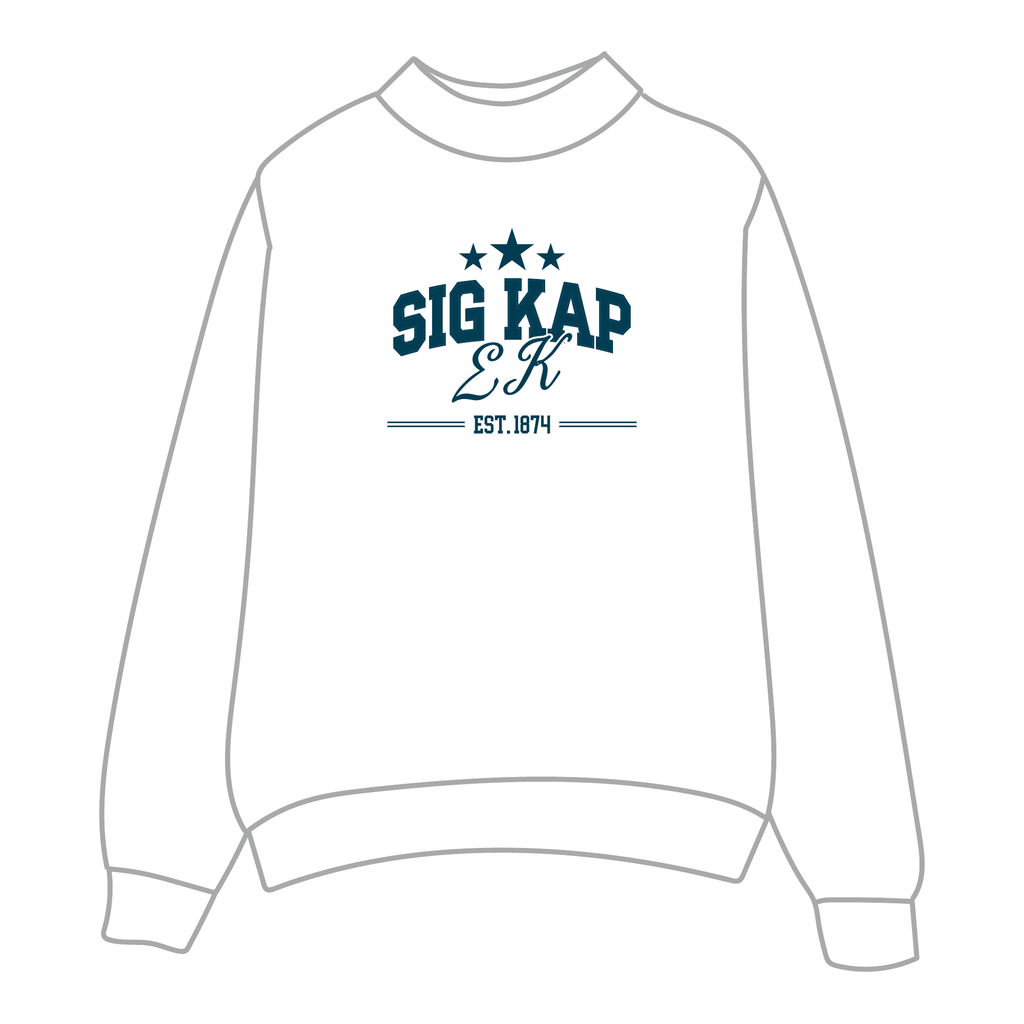 Sigma Kappa Mockneck Sweatshirt — White