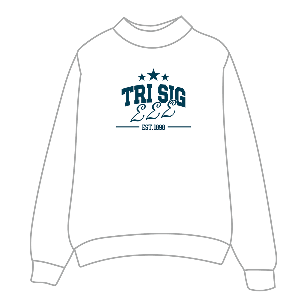 Sigma Sigma Sigma Mockneck Sweatshirt — White