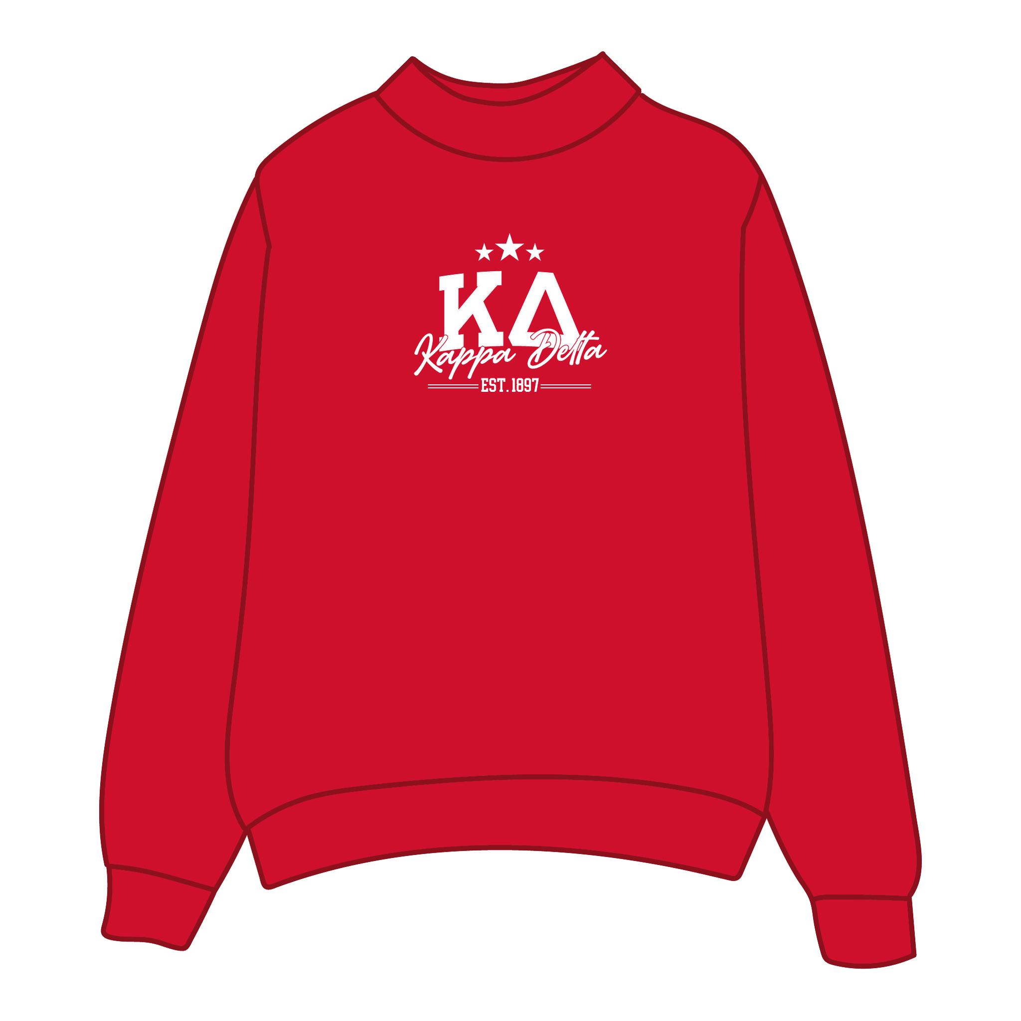 Kappa Delta Mockneck Sweatshirt — Red