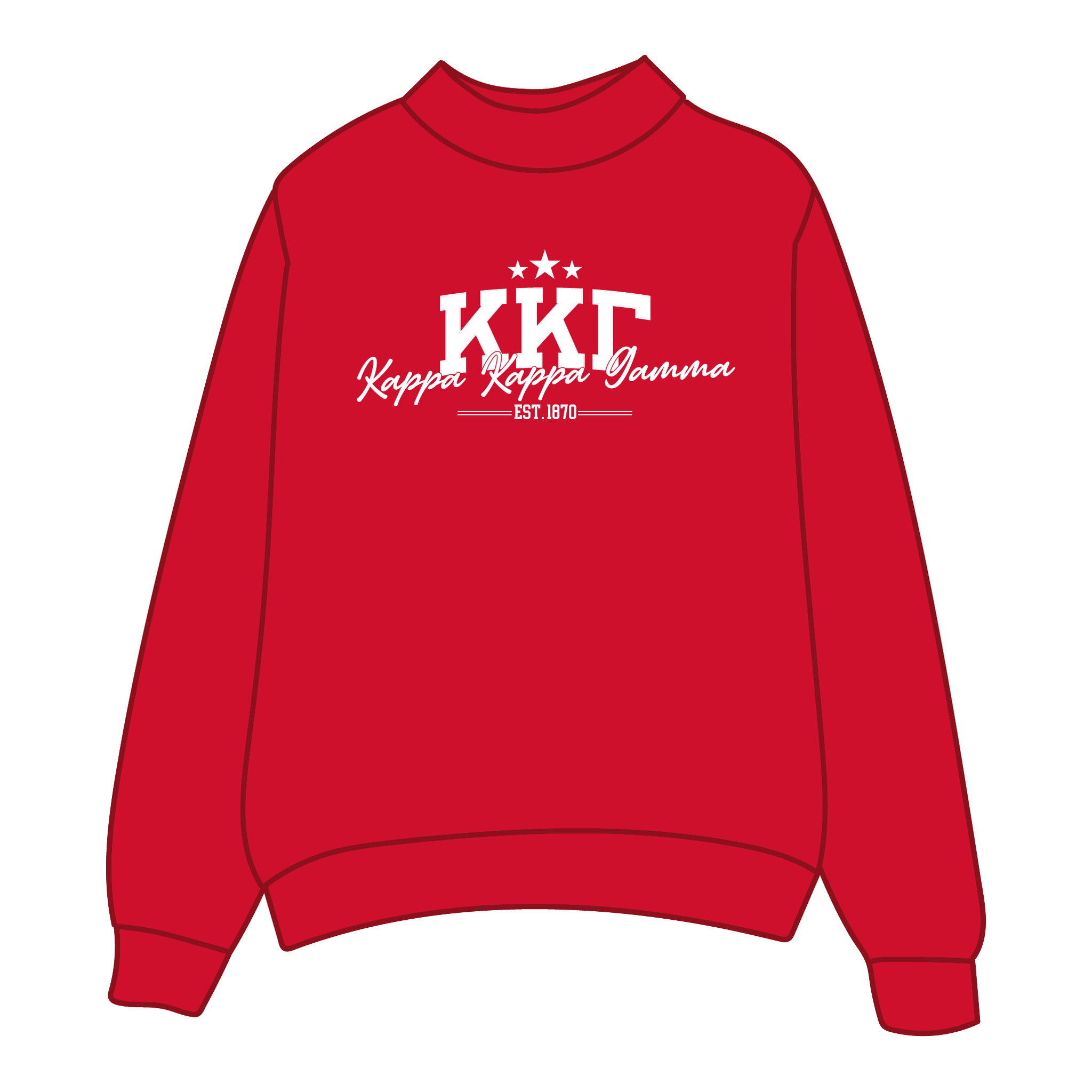Kappa Kappa Gamma Mockneck Sweatshirt — Red