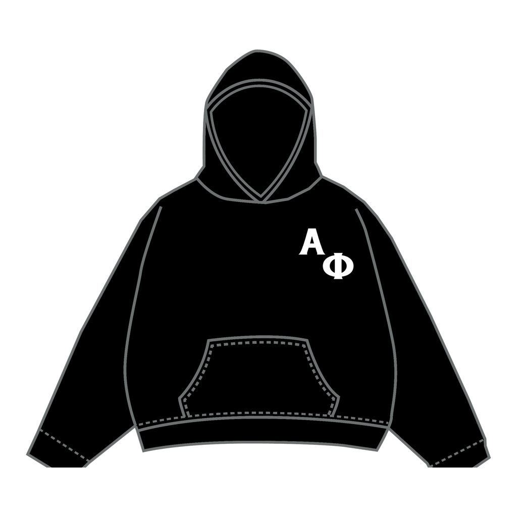 Alpha Phi Hoodie — Black