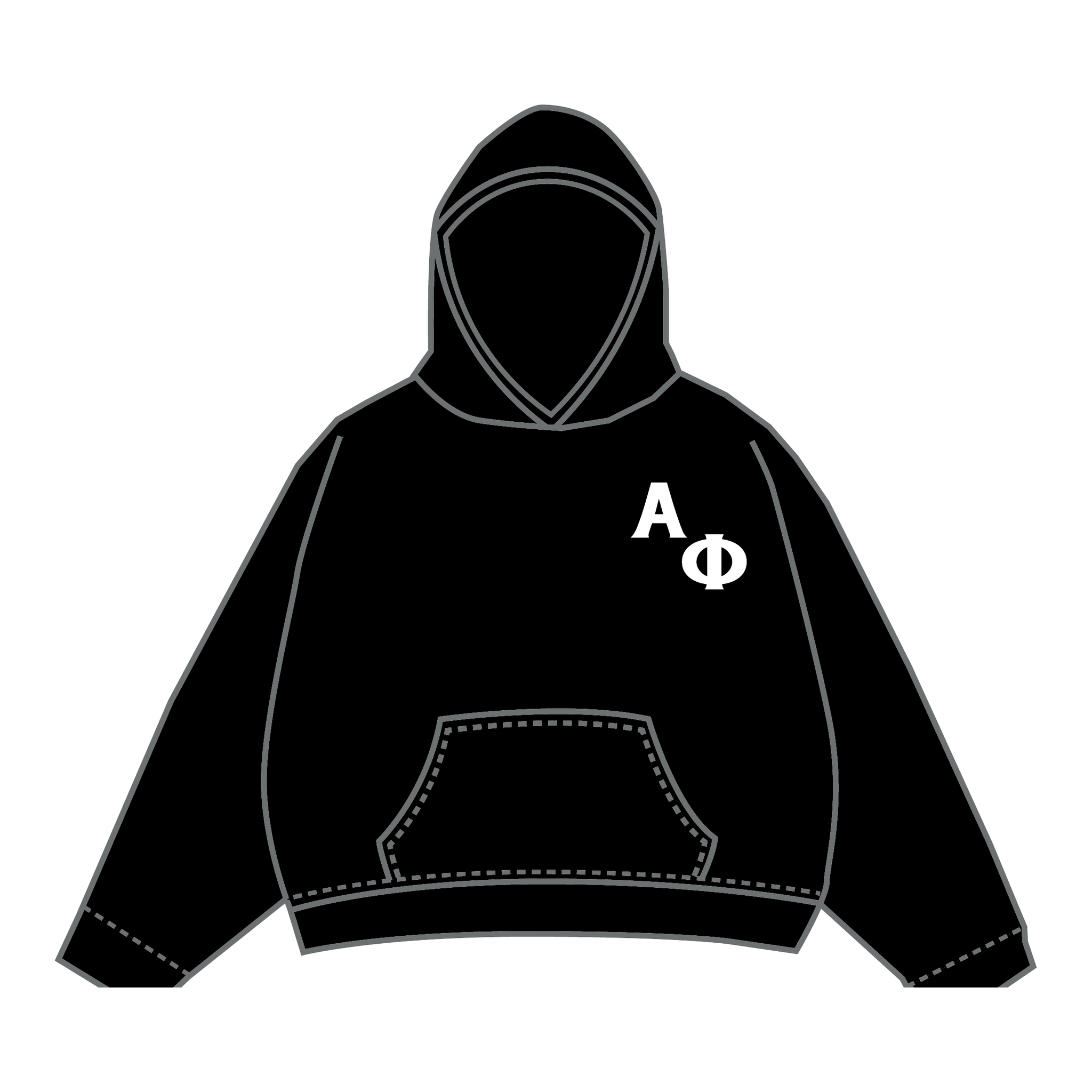 Alpha Phi Hoodie — Black