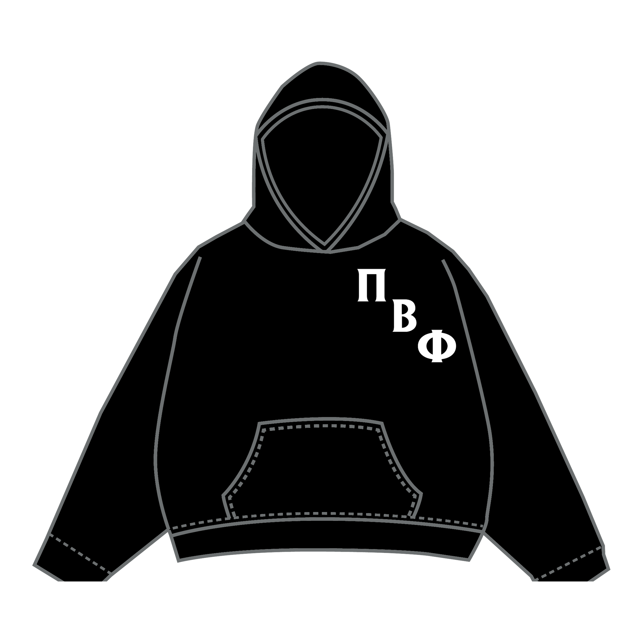 Pi Beta Phi Hoodie — Black
