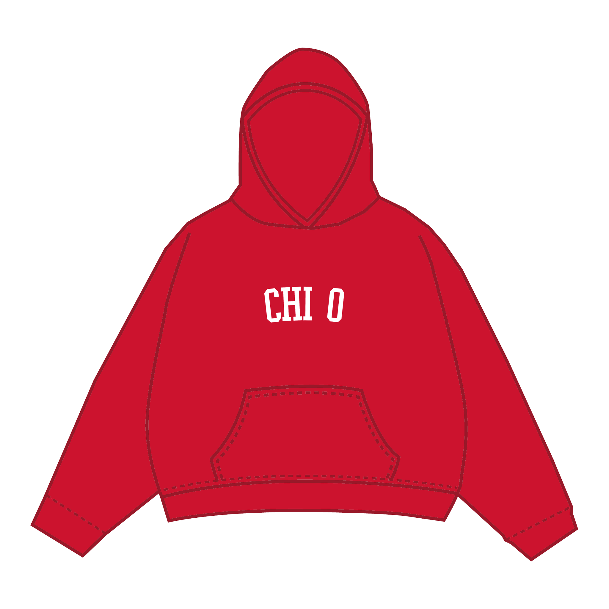 Chi Omega Hoodie — Red