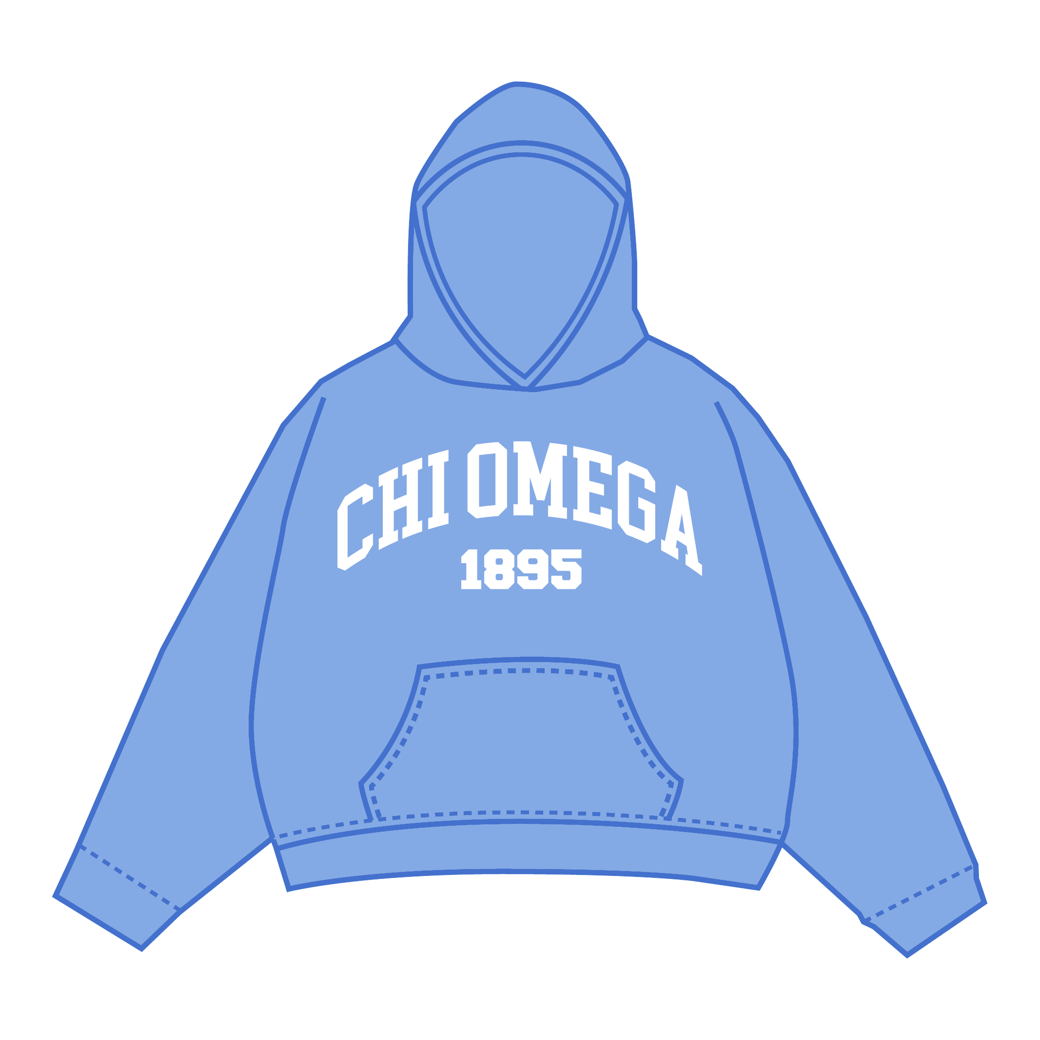 Chi Omega Hoodie — Blue