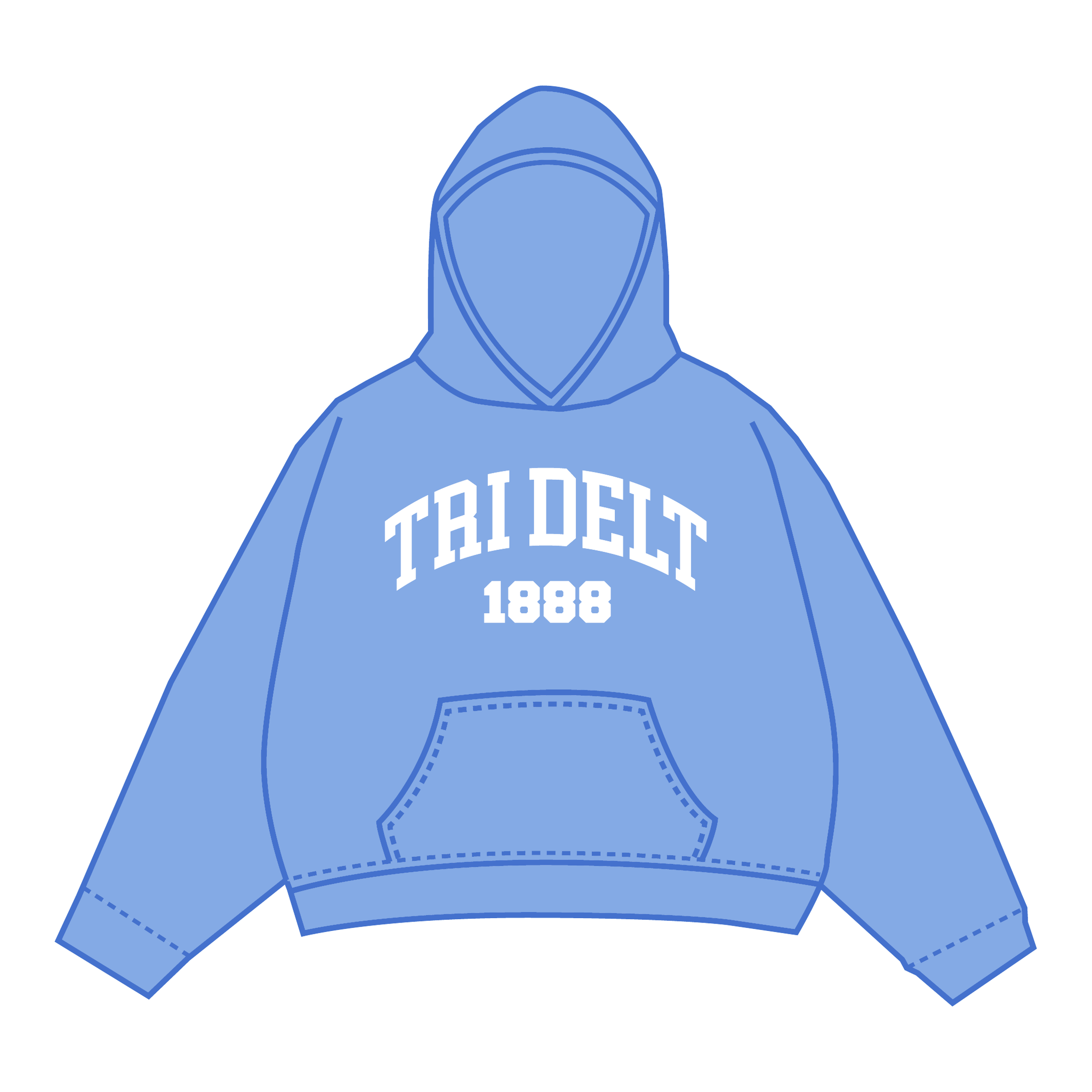 Delta Delta Delta Hoodie — Blue