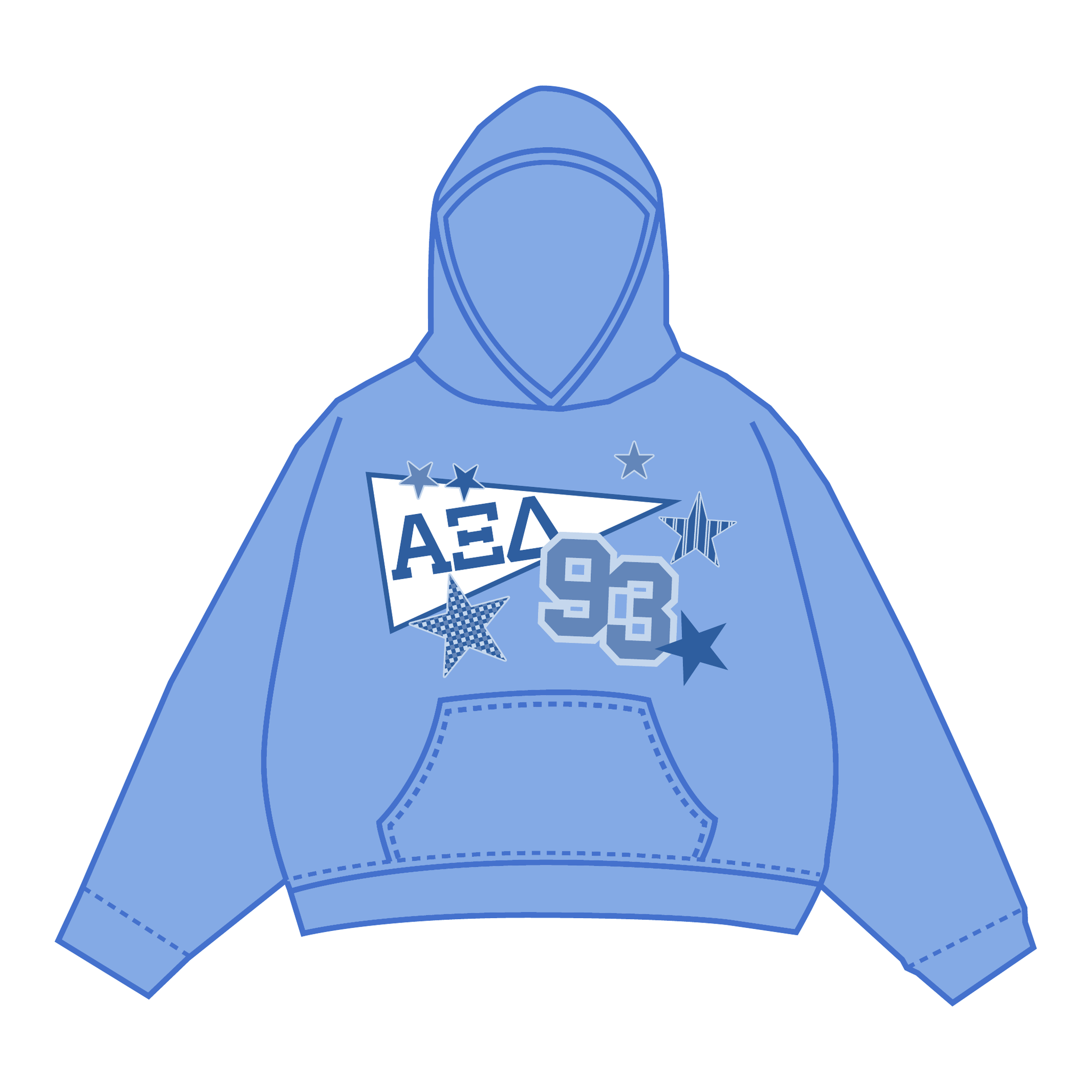 Alpha Xi Delta Hoodie — Blue