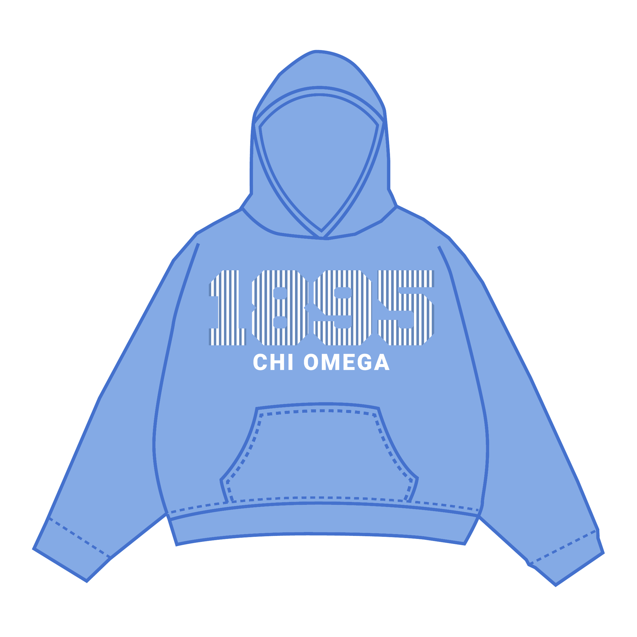 Chi Omega Hoodie — Blue